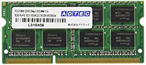 アドテック DDR3 1333/PC3-10600 SO-DIMM 8GB×2枚組 ADS10600N-8GW(中古品)