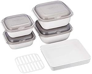 ダイレクトテレショップ 電子レンジ調理用品 ホワイト ラージカプセル:18.8×16.7×8.9cm 161g 1320ml スモールカプセル:15.6×1