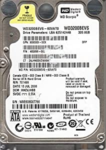 wd3200bevs-60vat0?Western Digital 320?GB 2.5インチハードドライブ(中古品)