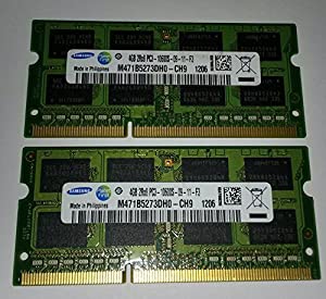 サムスン 8GB RAMキット (4GB x 2) DDR3 1,333Mhz SODIMM ノートパソコンメモリー PC3-10600s M471B5273DH0-CH9(中古品)
