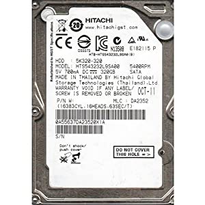 [HGST] 日立 2.5inch HDD 320GB SATA 5400rpm 512セクタ HTS543232L9SA00(中古品)
