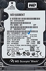 wd1600bekt-60?a25t1、DCM hhctjabb、Westernデジタル160?GB SATA 2.5ハードドライブ(中古品)