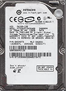 hts542512?K9sa00、PN 0?a54973、MLC da2031、Hitachi 120?GB SATA 2.5ハードドライブ(中古品)