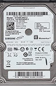 ST500LM012、HN-M500MBB/D、FW 2AR10002、Seagate 500GB SATA 2.5 ハードドライブ(中古品)