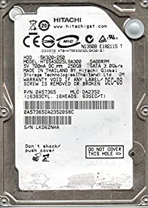 hts543225l9?a300、PN 0?a57365、MLC da2352、Hitachi 250?GB SATA 2.5ハードドライブ(中古品)