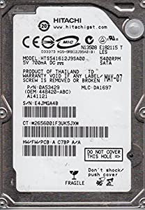 hts541612j9sa00、PN 0?a53429、MLC da1697、Hitachi 120?GB SATA 2.5ハードドライブ(中古品)