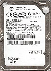 HTS545032B9SA00、PN 0J13303、MLC DA3612、Hitachi 320GB SATA 2.5ハードドライブ(中古品)