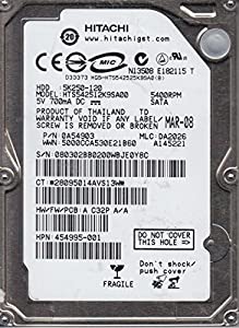 hts542512?K9sa00、PN 0?a54903、MLC da2026、Hitachi 120?GB SATA 2.5ハードドライブ(中古品)
