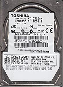 MK1032GSX、C0/AS021G、HDD2D30 B ZK01 T、東芝100GB SATA 2.5ハードドライブ(中古品)