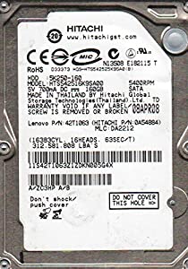 純正OEMHITACHI HTS542516K9SA00 0A54884 42T1501 42T1063 160GB 2.5インチハードドライブ(中古品)