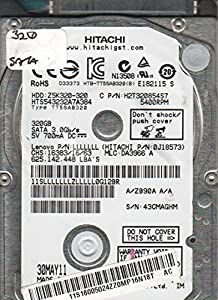 hts543232?a7a384、PN 0j18573、MLC da3966、Hitachi 320?GB SATA 2.5ハードドライブ(中古品)