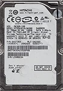 HTS543216L9A300、PN 0A57363、MLC DA2352、Hitachi 160GB SATA 2.5 ハードドライブ(中古品)