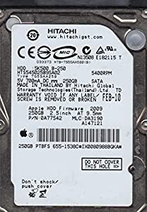hts545025b9sa02、PN 0?a77542、MLC da3190、Hitachi 250?GB SATA 2.5ハードドライブ(中古品)