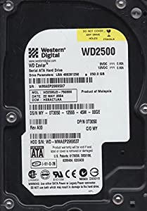 wd2500jd-75gbb0、DCM hsbactjaa、Westernデジタル250?GB SATA 3.5ハードドライブ(中古品)