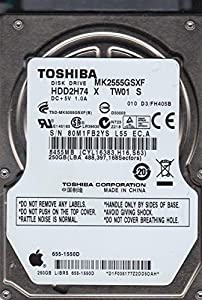 mk2555gsxf、d3?/ fh405b、hdd2h74?X tw01?S、Toshiba 250?GB SATA 2.5ハードドライブ(中古品)