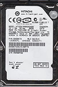hts541080g9sa00、PN 0?a50672、MLC da1519、Hitachi 80?GB SATA 2.5ハードドライブ(中古品)