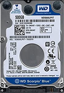 Western Digital wd5000lpvt-75g33t0?500?GB DCM : hbcvjbnb(中古品)