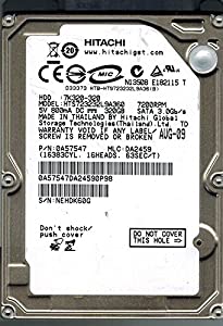 hts723232l9?a360?Hitachi MLC : da2459?P / N : 0?a57547?320?GB(中古品)