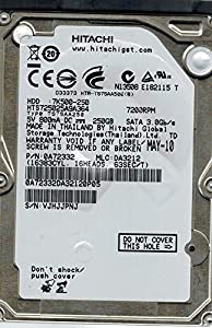 Hitachi hts725025?a9a364?P/N : 0?a72332?MLC : da3212?250?GB(中古品)