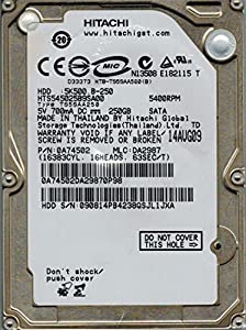 Hitachi hts545025b9sa00?P/N : 0?a74502?MLC : da2987?250?GB(中古品)