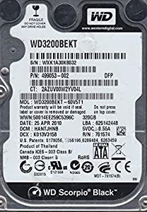 wd3200bekt-60?V5t1、DCM hantjhnb、Western Digital 320?GB SATA 2.5ハードドライブ(中古品) その他パソコン・PC周辺機器