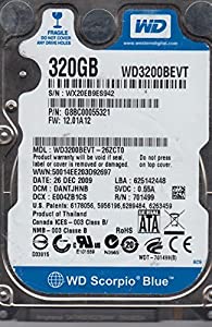 wd3200bevt-26zct0、DCM dantjhnb、Western Digital 320?GB SATA 2.5ハードドライブ(中古品)