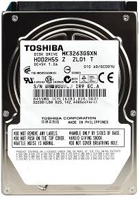 [TOSHIBA] 東芝 2.5inch HDD 320GB SATA 5400回転 512セクターモデル(非AFT) MK3263GSXN(中古品)