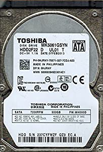 Toshiba mk5061gsyn 500?GB hdd2?F22?D ul01?T F / W : mh000d(中古品)