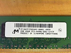 MICRON MT16HTF25664AY-800G1 2GB デスクトップDIMM DDR2 PC6400(800) UNBUF 1.8v 2RX8 240P 256MX64 128mX8 CL(中古品)