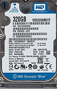 wd3200bevt-80?a0rt0、DCM hvntjvn、Western Digital 320?GB SATA 2.5ハードドライブ(中古品)