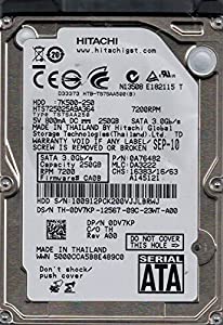 Hitachi hts725025?a9a364?P/N : 0?a76482?MLC : da3222?250?GB(中古品)