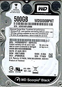 Western Digital wd5000bpkt-00pk4t0?DCM : hbctjbbb 500?GB(中古品)の通販は