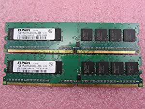 Elpida EBE10UE8ACWA-8G-E 2GB 2?x 1GB PC2???6400U DDR2?800デスクトップメモリキット(中古品)