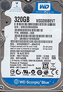 wd3200bevt-60?a2310、DCM hbctt6ch4、Western Digital 320?GB SATA 2.5ハードドライブ(中古品)