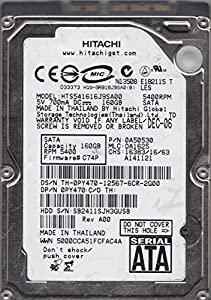 hts541616j9sa00、PN 0?a50530、MLC da1625、Hitachi 160?GB SATA 2.5ハードドライブ(中古品)