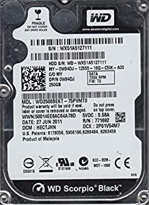 wd2500bekt-75pvmt0、DCM hectjhn、Westernデジタル250?GB SATA 2.5ハードドライブ(中古品)