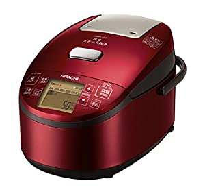 日立 炊飯器 5.5合 圧力&amp;スチームIH ふっくら御膳 本体日本製 打込鉄釜 蒸気カット RZ-AV100M R メタリックレッド(中古品)