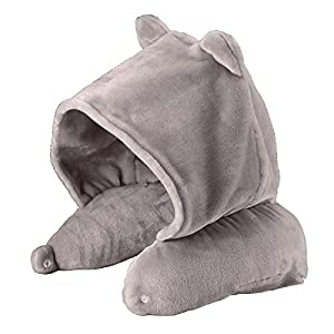 ルルド ふわポカ ハグにゃんフード グレー AX-KNL2024gr(中古品)