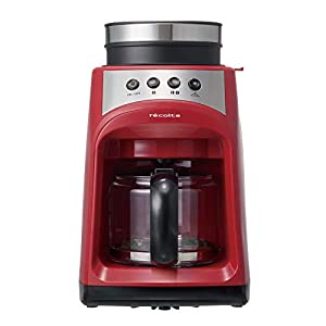 レコルト グラインドアンドドリップコーヒーメーカー フィーカ RGD-1 recolte Fika (レッド)(中古品)