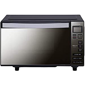 アイリスオーヤマ ミラーガラス 電子レンジ 18L フラットテーブル ヘルツフリー 自動メニュー ブラック MO-FM1804-B(中古品)