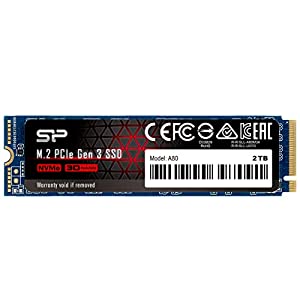 シリコンパワー SSD 2TB 3D TLC NAND M.2 2280 PCIe3.0×4 NVMe1.3 P34A80シリーズ 5年保証 SP002TBP34A80M28(中古品)
