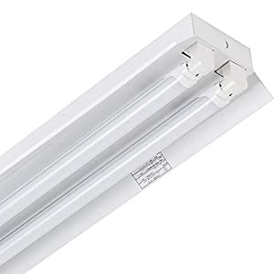 反射笠付2灯型器具 2灯式 LED40W形直管専用 led蛍光灯40W型２本付き 高輝度 5200LM 消費電力18W×2 昼白色 5000K 器具一体型 ベ