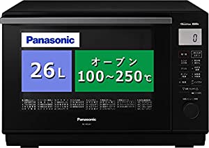 パナソニック オーブンレンジ 26L フラットテーブル 遠赤ヒーター スイングサーチ赤外線センサー ブラック NE-MS267-K(中古品)