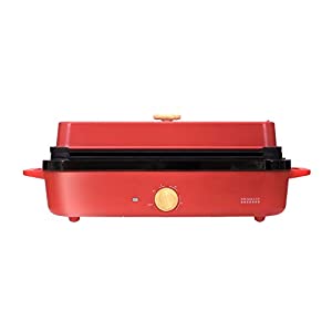 PRISMATE(プリズメイト) スリムホットプレート 3つのプレートと 楽しく使えるレシピブック付 PR-SK035 (RD（レッド）)(中古品)