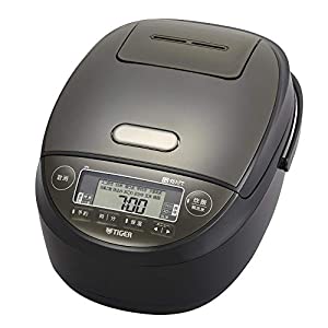 タイガー魔法瓶(TIGER) 炊飯器 5.5合 圧力IH式 土鍋コーティング 少量高速&冷凍ご飯 メニュー付き 1合約17分 炊きたて ブラック