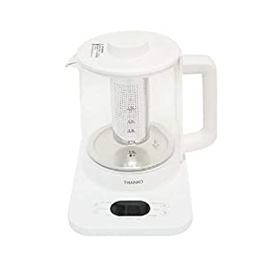 THANKO 煮出し＆温度調整ができる電気ティーポット SGEKWSTB 電気ケトル 温度調節 ガラス おしゃれ 電気ポット 耐熱ガラス 1500m
