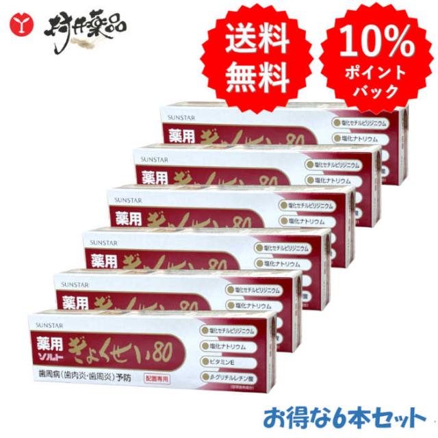 薬用 ソルト ぎょくせい 115g ×6個 SUNSTAR サンスター 歯磨き粉 はみがき 歯周病 歯肉炎 歯周炎 予防 塩化セチルピリジニウム ビタミンE 配合