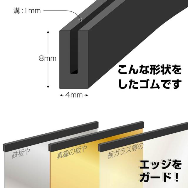 溝ゴム 1×4×8mm×100m 三友産業 (HR-981)_2