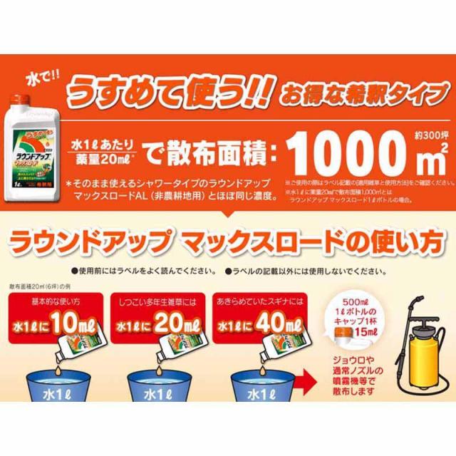 即納在庫品 日産化学工業 ウンドアップマックスロード1Lx12本 園芸用品 液剤 除草剤_6
