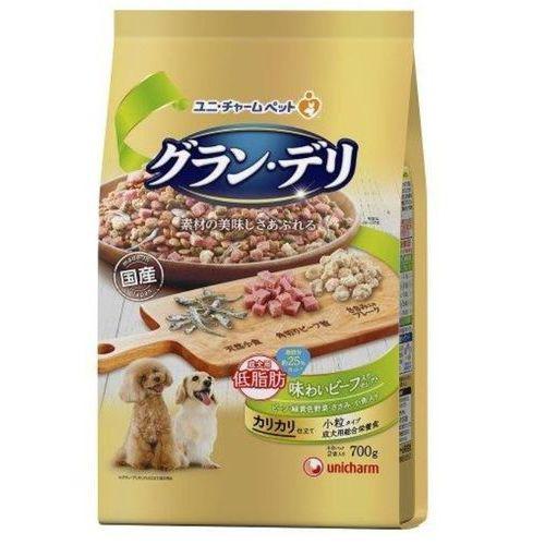 【ケース販売】 グラン・デリ カリカリ仕立て 成犬用 低脂肪 味わいビーフ入りセレクト 700g (×9セット) ユニ・チャーム